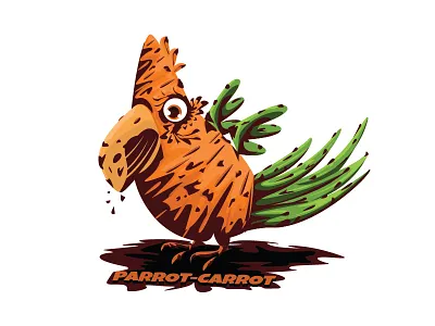 Parrot-carrot animals carrot cartoon character eco illustration parrot vegetables
