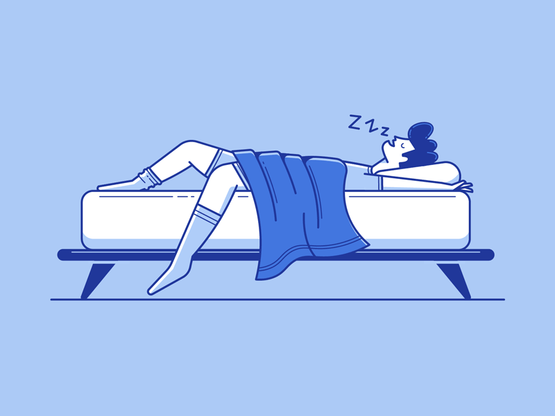 Types of Sleepers bed bedroom character flat illustration lineart sleeper sleeping snoring
