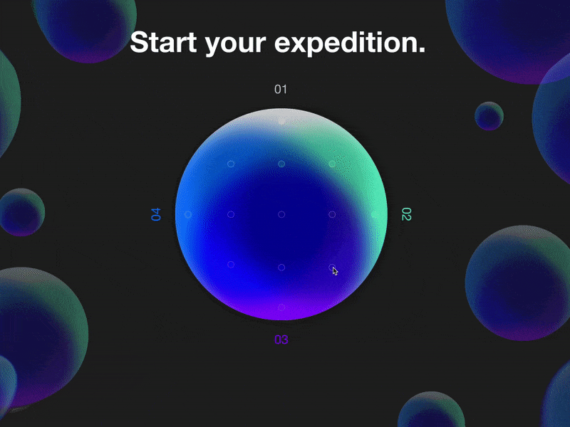 Focus animation bubble bubbles design dynamic experience experimental gradient invision studio invisionstudio navigation ocean onboarding sorting ui ux web