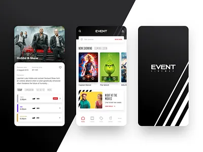 Event movie app animation app app design artwork cinema clean design ios lines logo movie navigation poster sessions splash page ui ux uxdesign