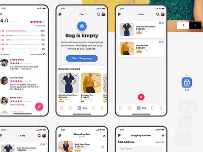 E commerce Ui App - She - soon💖 bag design ecommence ecommerce design ecommerce shop mobile app mobile ui ui ui ux ui ux design ui design uidesign uiux user interface ux