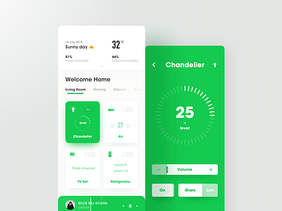 Intelligent home intelligent control-Smart Home green intelligent intelligent home smarthome ui ux 向量 商标 应用 设计 音乐