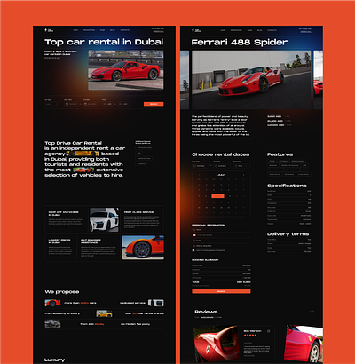 Car rent agency website black branding brutal car car rent dark design graphic design inspiration landing luxury product design rent rental ui ux ux ui web web design website