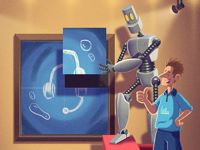 Factors that will make Or break Customer Support ai artificialintelligence blog cover bot cartoon character creative digital art freshdesk helper illustration photoshop robot visualisation