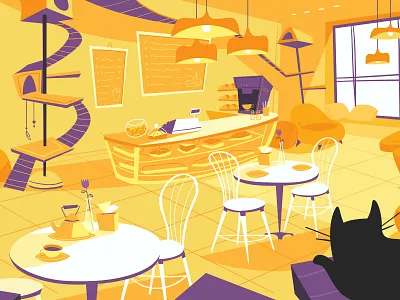 Cat Agency animals background branding cat commercial design illustration logo room typography