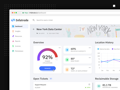 Data Center Dashboard a small studio cloud dashboard enterprise illustration infatrode managed services portal product design seattle servers ui user interface ux web design