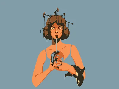 Thirsty adobeillustrator art artsy artwork digitalart digitalillustration drawing earth eco ecology girl hairdressing human illustration illustrator oil orca planet poster vector