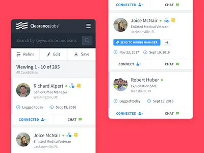 ClearanceJobs • Resume Search app branding careers clean design jobs minimal mobile mobile design mobile web app mobile web design network security ui ux ui design uiux uiuxdesign ux ux design webapp