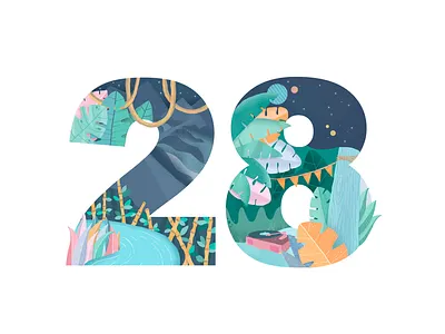 28 colors digital art illustration ilustración nature photoshop plants texture
