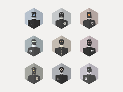 Synthetic Operations clean digital flat geometric illustration minimal profile image robot vector