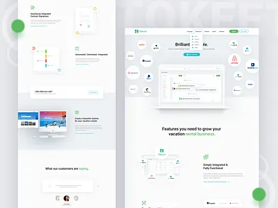 Tokeet Homepage clean corporate flat homepage minimal modern rental tokeet