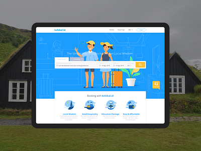 Kelokal.id - Above the fold UI app design card daily ui dashboard design illustration landing page mobile design mockup typography ui ux vector web website