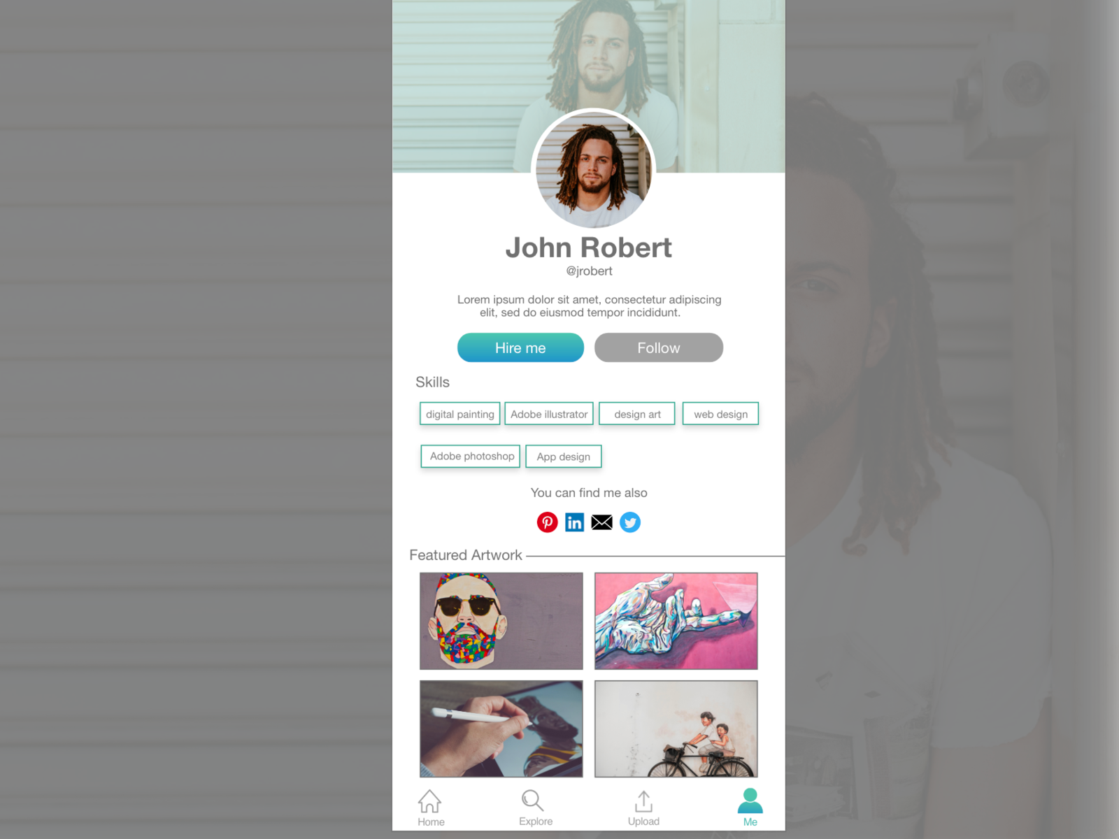 Example of Daily UI challenge #006 User Profile