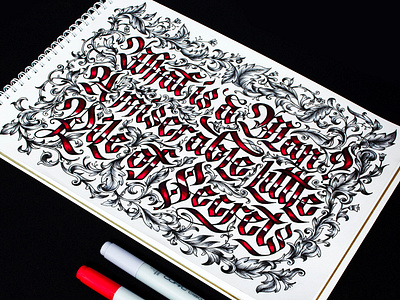 Blackletter sign in gothic style blackletter fonts gothic handletter ink lettering art ornament typeface typography victorian