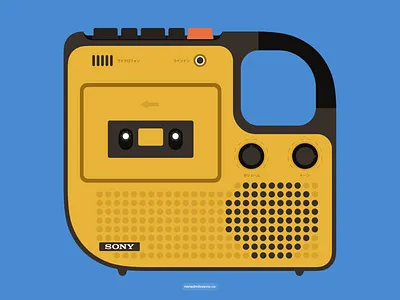 Sony TC 1210 audio boombox cassette illustraion illustration japan old school player retro sony tc1210 vintage