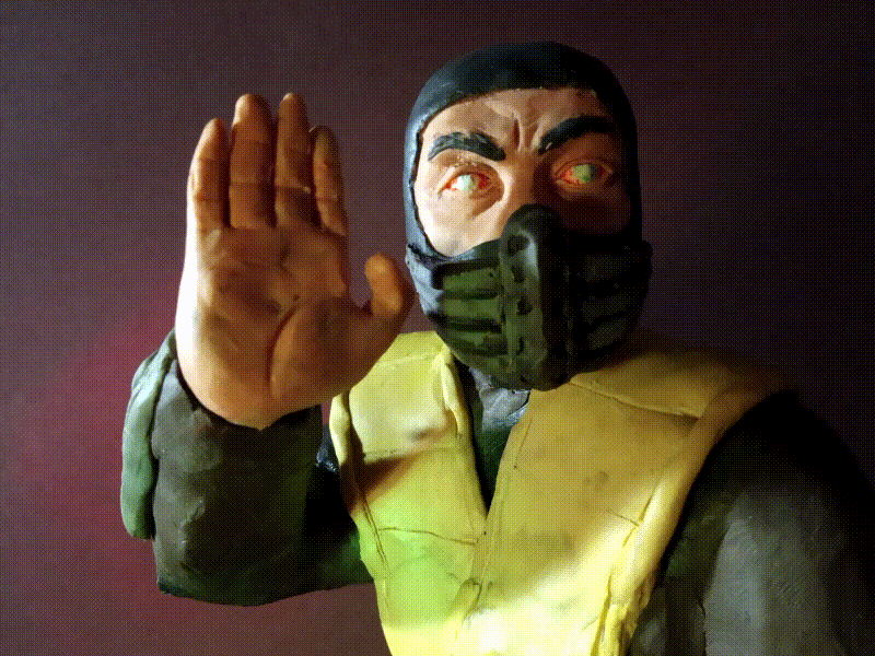 Plasticine Mortal Kombat - Scorpion Scene
