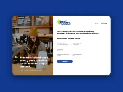 Signup [online bank] 001 costarica daily ui dailyui design fintech ui ux ux design