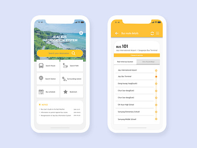 Jeju Bus Information System App app appdesign busapp bussystem design ui uidesign