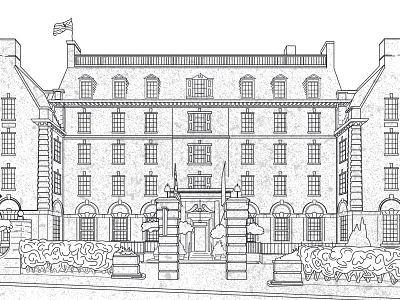 Final Hotel2 01 black and white hotel illustration vector vector art