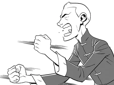 Wing Chun cartoons comics digital illustration martial art vector