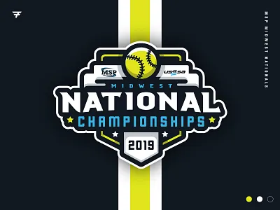 MSP Midwest National Championships badge baseball brand branding design event icon illustration logo softball sport sports typography vector