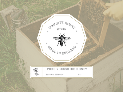 Wright's Honey bee branding design honey illustration logo packaging vector