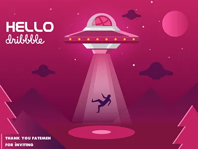 First Dribbble shot ! coming dribbbler firstshot flat illustration invitation invites ux vector web