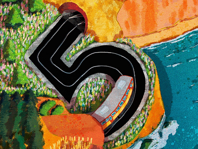5 for railway 36day 5 36daysoftype art artwork creative digitalart digitalillustration illustration landscapes numbers railway