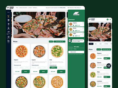 Panda Pizza — Delivery Website clean delivery order pizza ui web