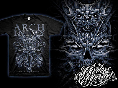 Arch Enemy Will To Power band bat dark demon evil goat metal rock skull wolf