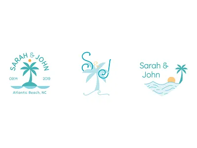 Wedding Logo Comps beach destination logo wedding
