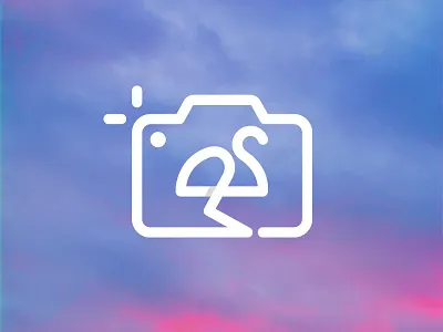 Camera + Flamingo beach camera flamingo logo mark nature negative space photo photography symbol