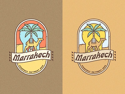 Marrakech Badge badge camel crest illustration lockup logo marrakech morocco palm tree