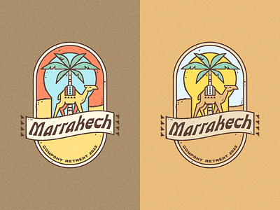 Marrakech Badge badge camel crest illustration lockup logo marrakech morocco palm tree