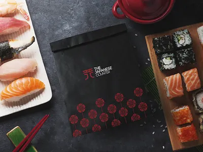 The Japanese Counter Identity brand branding c letter food icon identity j letter japanese food logo package restaraunt stationary sushi