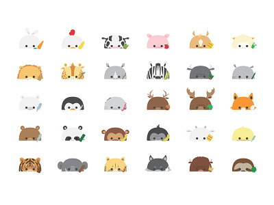 Food for Animals 2d animals article cute design farm food forest illustration mammels savannah simplified tropical zoo