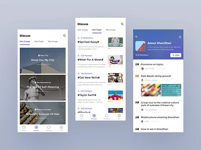 MiaoQu Topic Page app community design icon lynnrgb messages mobile topic type typography ui ux 讨论 设计 话题