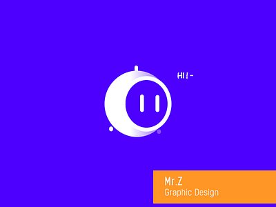 Mr.Z design graphical intelligent robot white