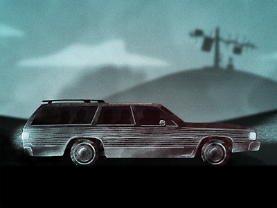 Stranger Style Study buick car ham radio hills landscape noise station wagon stranger things vehicle