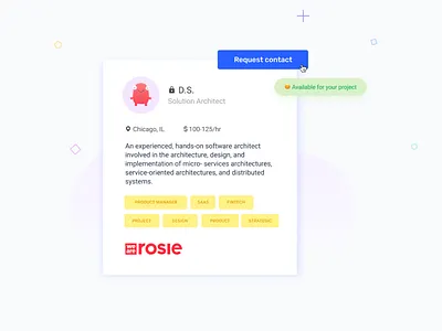 Freelancer bio card