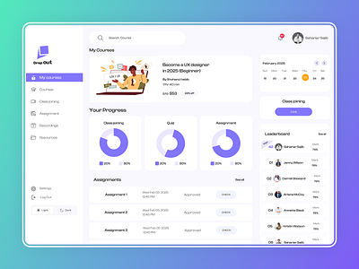 LMS Dashboard dashboard design lms desboard design morden desboard design product design ui design