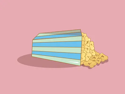 Fallen Popcorn dashboad design designer drawing flat food foodie icon illustration illustrator logo neon sticker vector