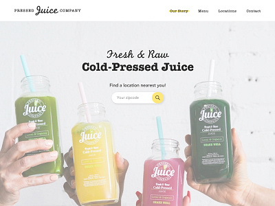 Pressed Juice Company Splash Page dailyui dailyui 003 design juice mockup splash page splashscreen ui