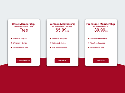 Daily UI Challenge #30 - Pricing adobexd dailyui pricing ui ux