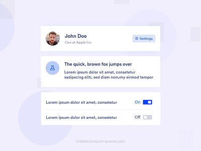 Card UI Design agency blue business card card design clean creative landing page my profile profile settings trend ui design ux