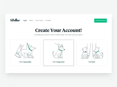 Walker App app design designer icon illustration sketch typography ui ux vector web website