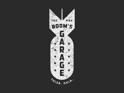 Boom's Garage - Dropping Bomb bomb boom branding cars custom design distressed fabrication garage graphic identity illustration logo oklahoma restoration retro shop tulsa typography vintage