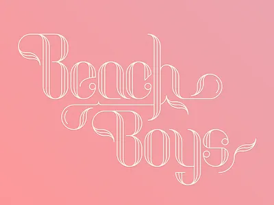 Dribble Beachboys lettering lines typography
