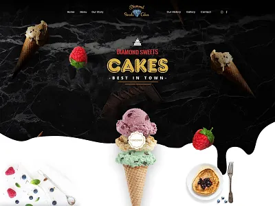 Diamond Sweets & Cakes - Web Design branding design graphic design identity illustration illustrator typography web