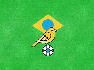 Brazil 2019 animal bird brazil canary copa america design flat football illustration minimal monoline soccer vector